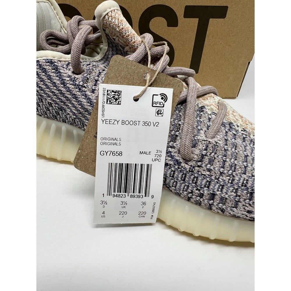 Size 4 - adidas Yeezy Boost 350 V2 Ash Pearl Kanye West Ye Shoes GY7658 - Picture 8 of 8